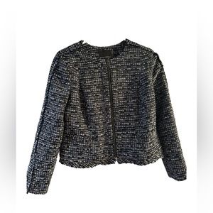Banana Republic tweed suit zipper jacket blazer size 12